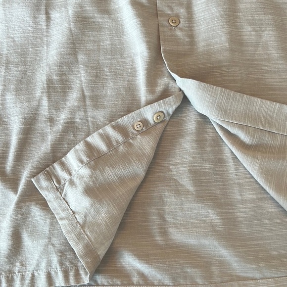 Premiere Collection Light Gray Chambray Short Sleeve Shirt Size M - Picture 9 of 12